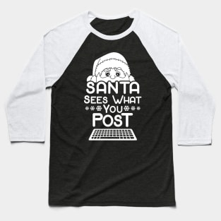 Funny Santa Claus Christmas Social Media Tiktok Internet Meme Baseball T-Shirt